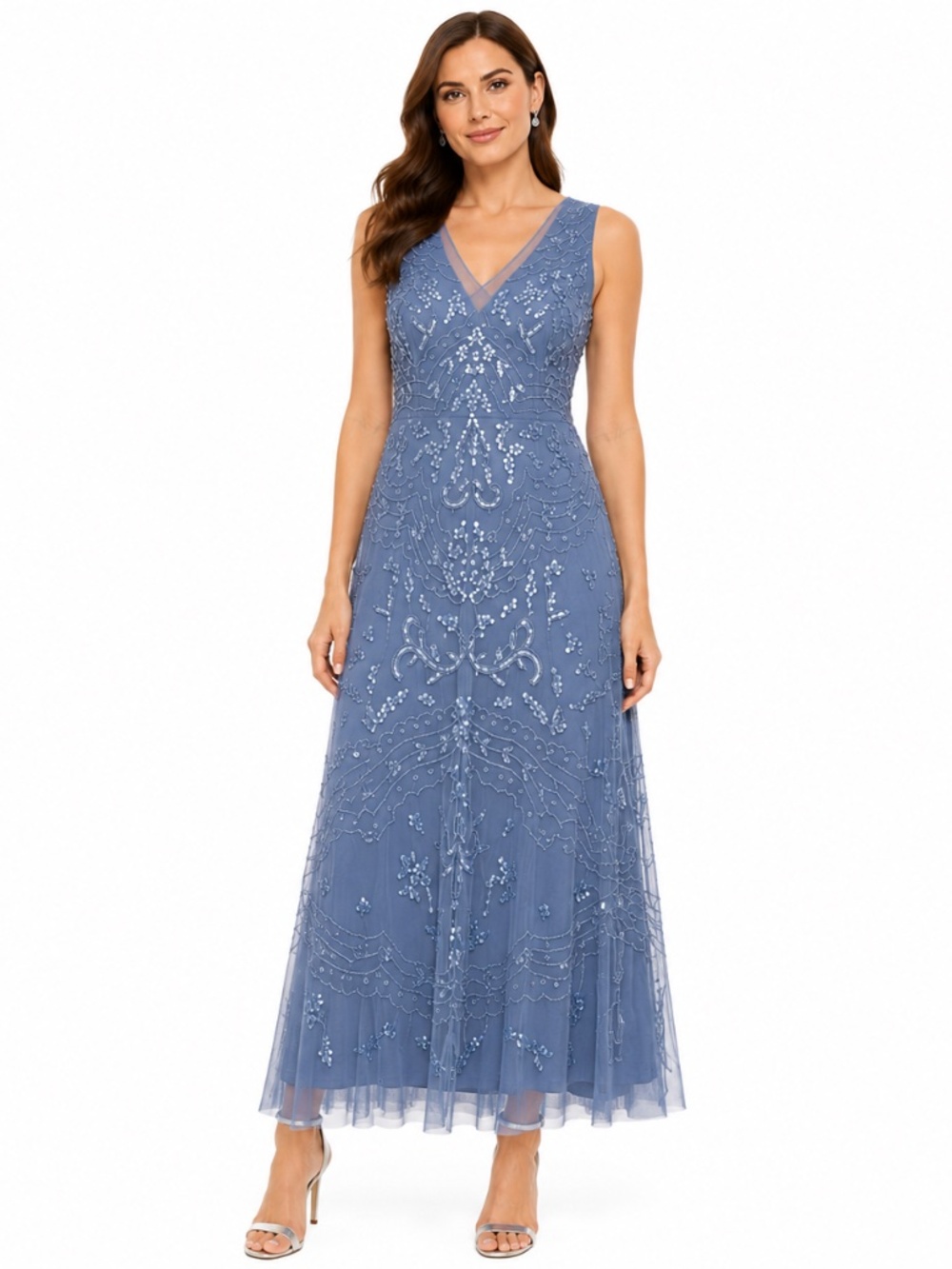Adrianna Papell-  Beaded Ankle Length Dress